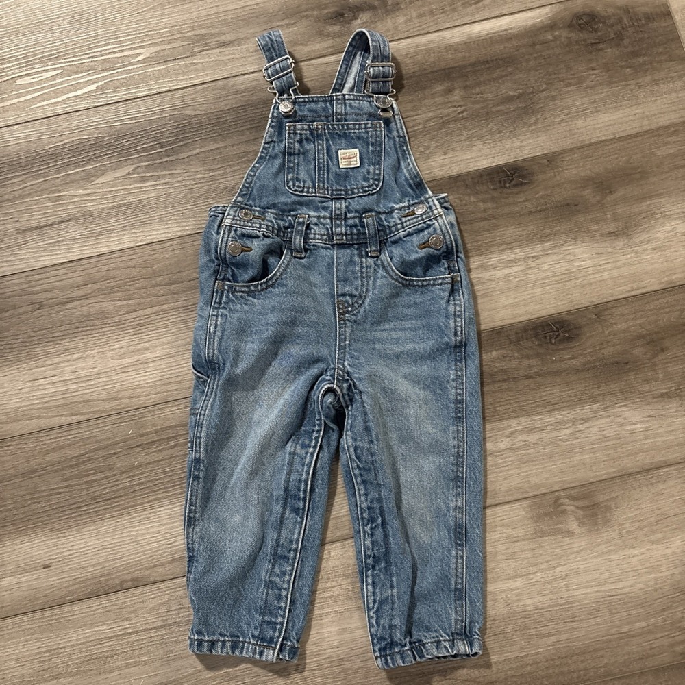 Old Navy Workwear Toddler Kids 2T Blue Denim Jean Bib Overalls Carpenter